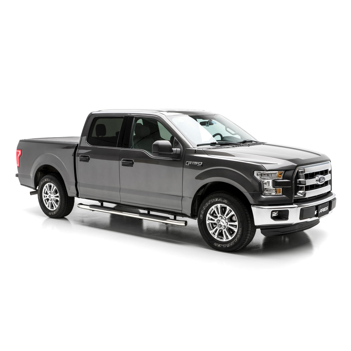 ARIES S223043-2 4-Inch Oval Polished Stainless Steel Nerf Bars, Select Ford F-150, Lightning, F-250, F-350, F-450, F-550 Super Duty
