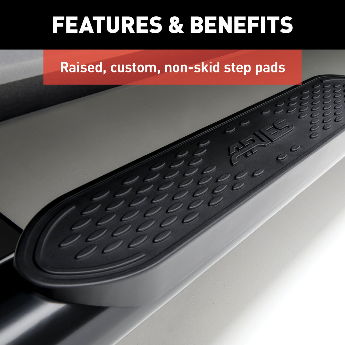 ARIES S223044 4-Inch Oval Black Steel Nerf Bars, Select Ford F-150, F-250, F-350, F-450, F-550 Super Duty