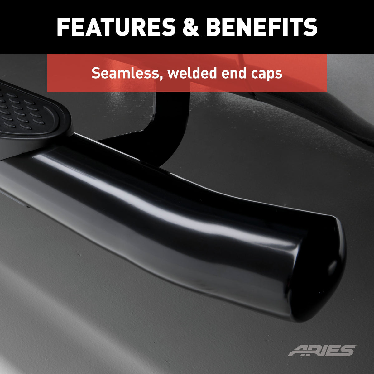 ARIES S224053 4-Inch Oval Black Steel Nerf Bars, Select Chevrolet Silverado, GMC Sierra 1500, 2500, 3500 HD Crew Cab