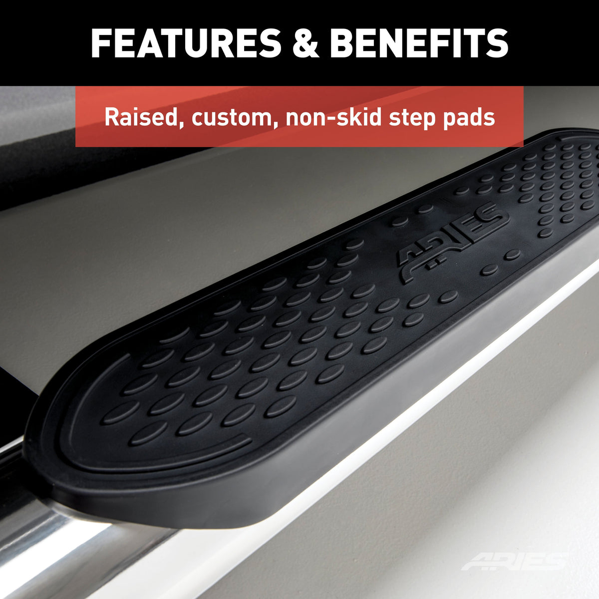 ARIES S224054-2 4-Inch Oval Polished Stainless Steel Nerf Bars, Select Chevrolet Silverado, GMC Sierra 1500 Extended Cab