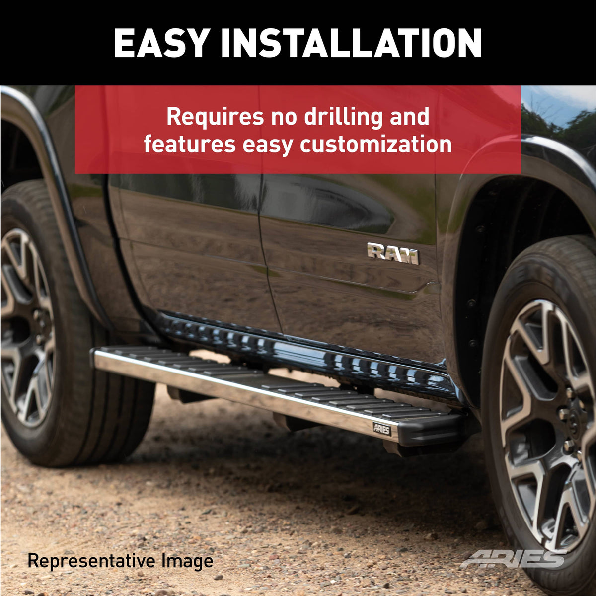 ARIES S2975 NovaTrac 6" x 75" Polished Stainless Running Boards
