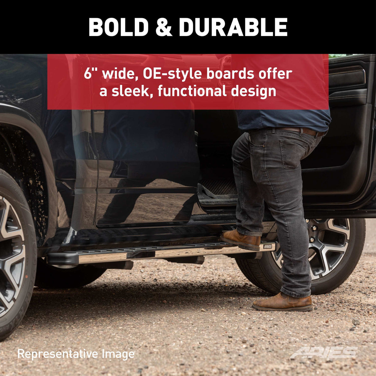 ARIES S2985 NovaTrac 6" x 85" Polished Stainless Running Boards
