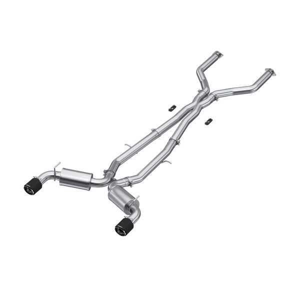 MBRP 17-19 Infiniti Q60 3.0L RWD/AWD Cat Back Dual Rear w/ Carbon Fiber Tips - S44043CF