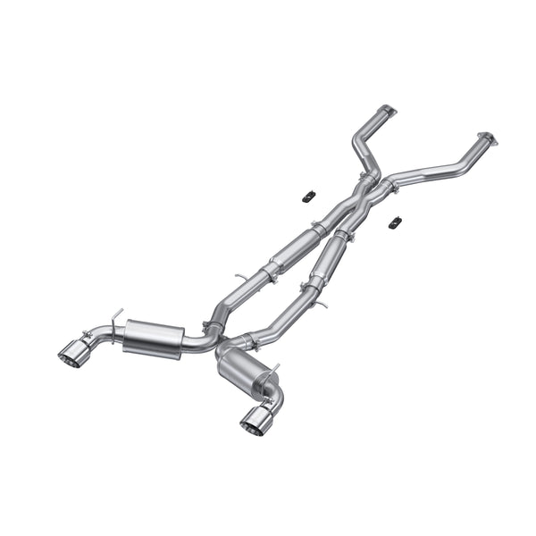 MBRP 17+ Infiniti Q60 3.0L RWD/AWD 3in Cat-Back Dual Split Rear Street Version w/4.5in OD Tips -T304 - S4406304