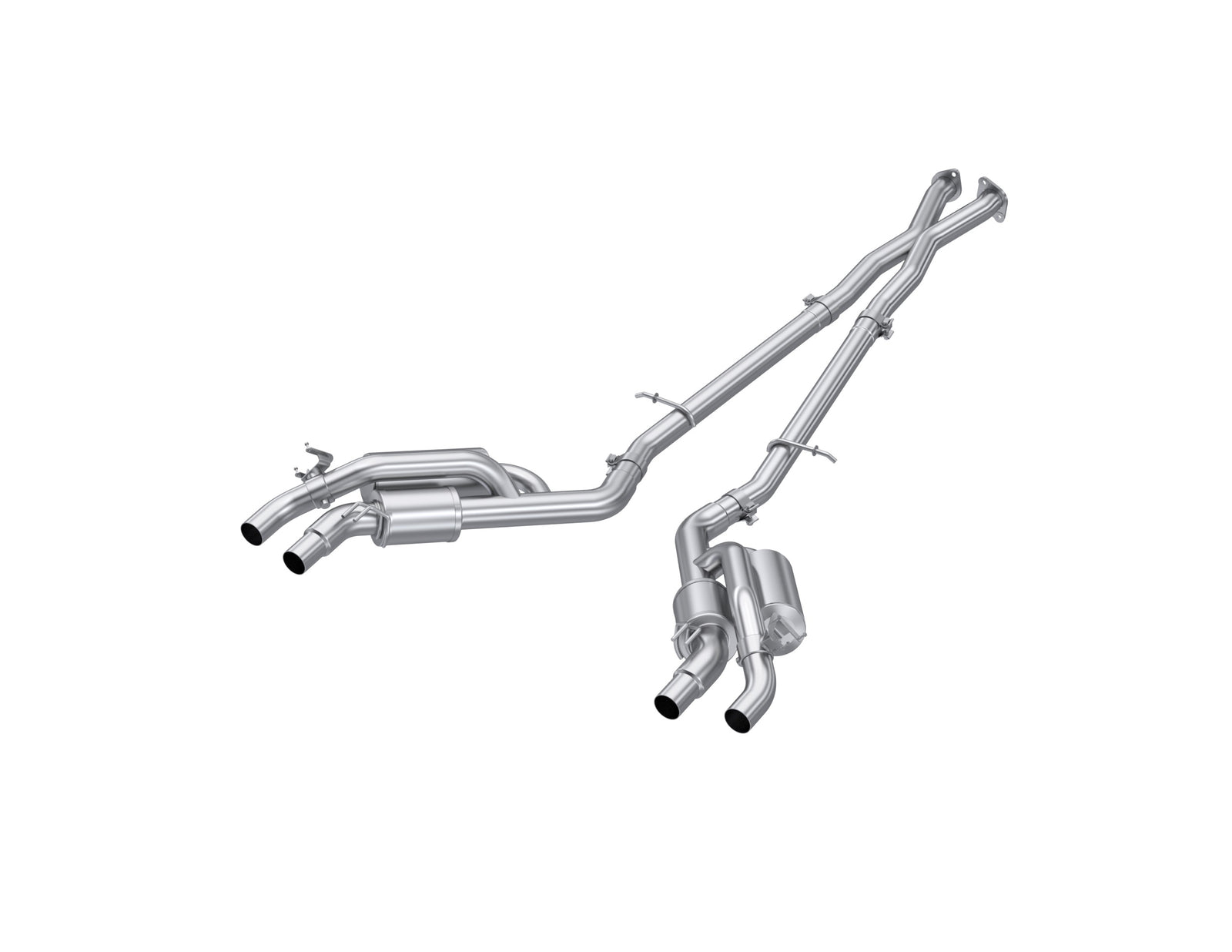 MBRP 2022 Kia Stinger 3.3L T304 SS Cat-Back Exhaust- Dual Split Rear Quad Outlet Uses Factory Bezels - S4708304