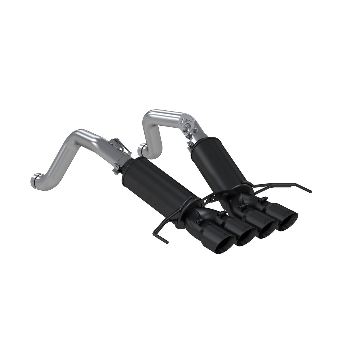 MBRP 14-19 Chevy Corvette V8 6.2L 3in Black Dual Cat Back w/ 4in Quad Dual Wall Tips - S7030BLK