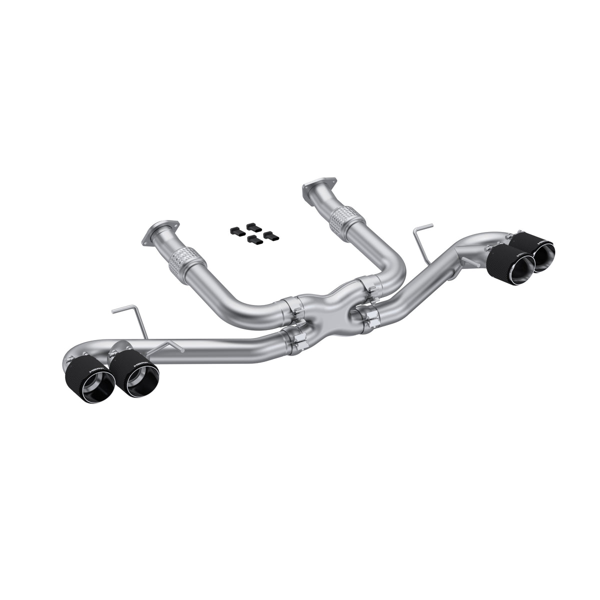 MBRP 20-26 Chevrolet Corvette C8 3in Cat Back Quad Split Rear Exit w/ Carbon Fiber Tips - T304 - S70423CF