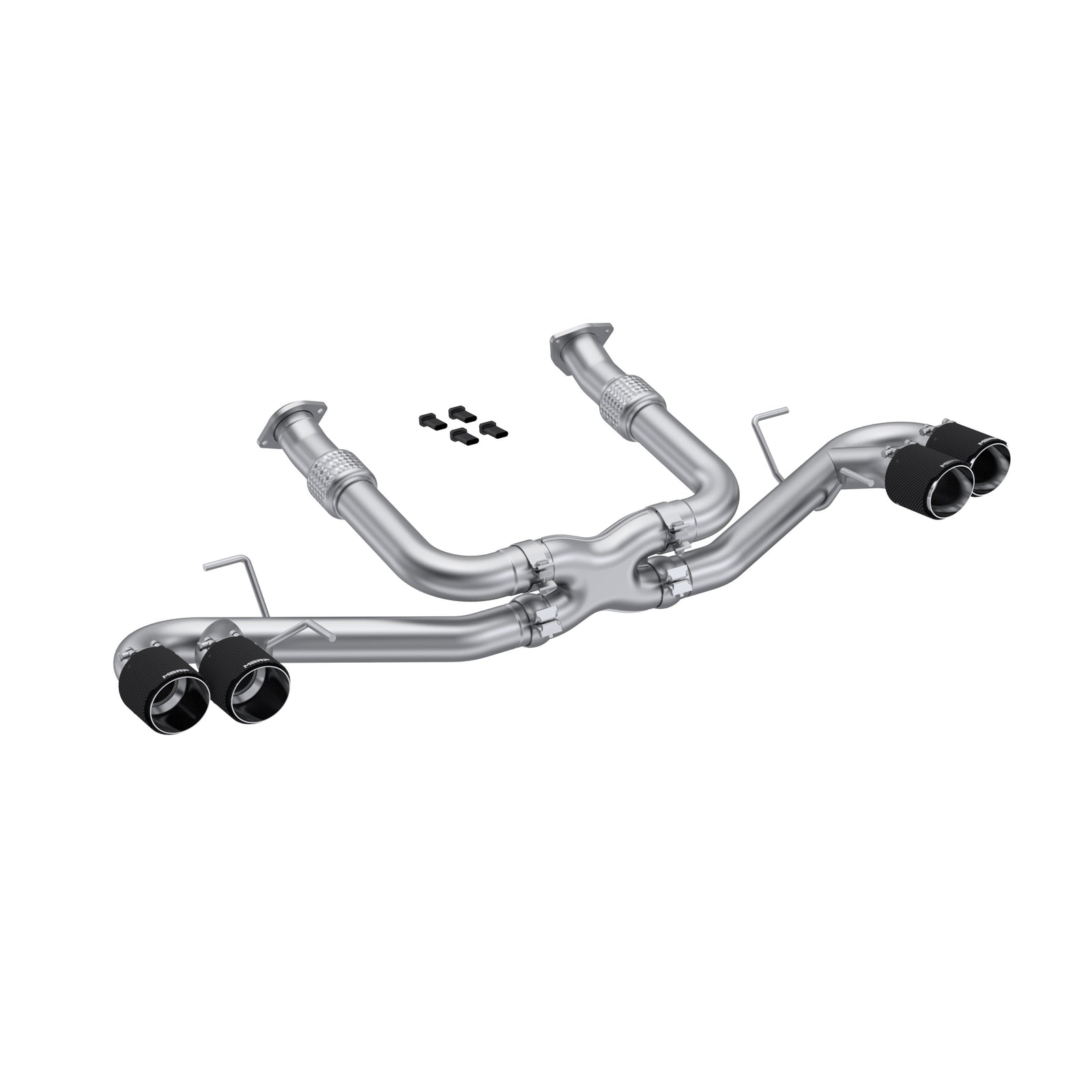 MBRP 20-26 Chevrolet Corvette C8 3in Cat Back Quad Split Rear Exit w/ Carbon Fiber Tips - T304 - S70423CF