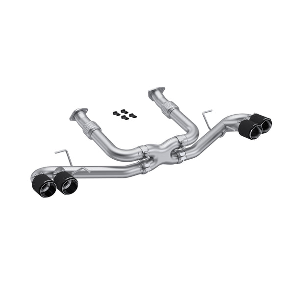MBRP 20-26 Chevrolet Corvette C8 3in Cat Back Quad Split Rear Exit w/ Carbon Fiber Tips - T304 - S70423CF
