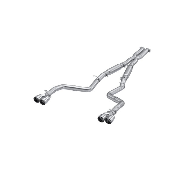 MBRP 15-16 Dodge Challenger RT 5.7L Aluminized Steel 3in Dual Rear Cat-back Quad Tips - Street - S7115AL