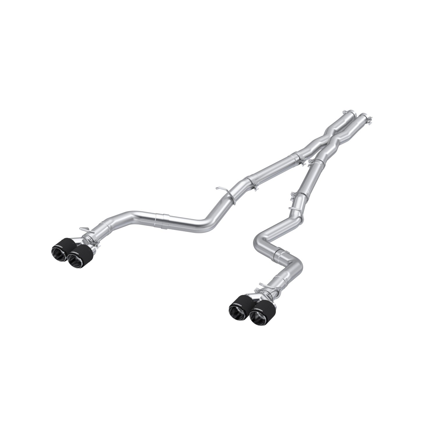 MBRP 15-16 Dodge Challenger 5.7L HEMI SS 3in Quad Split Rear Exit w/ Carbon Fiber Tips - T304 - S71163CF