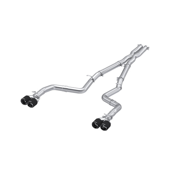MBRP 15-16 Dodge Challenger 5.7L HEMI SS 3in Quad Split Rear Exit w/ Carbon Fiber Tips - T304 - S71163CF
