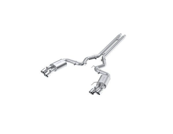 MBRP 18-19 Ford Mustang GT 5.0 3in Dual Split Rear Cat Back w/ Quad 4.0in Dual Wall Tips- T304 - S7205304