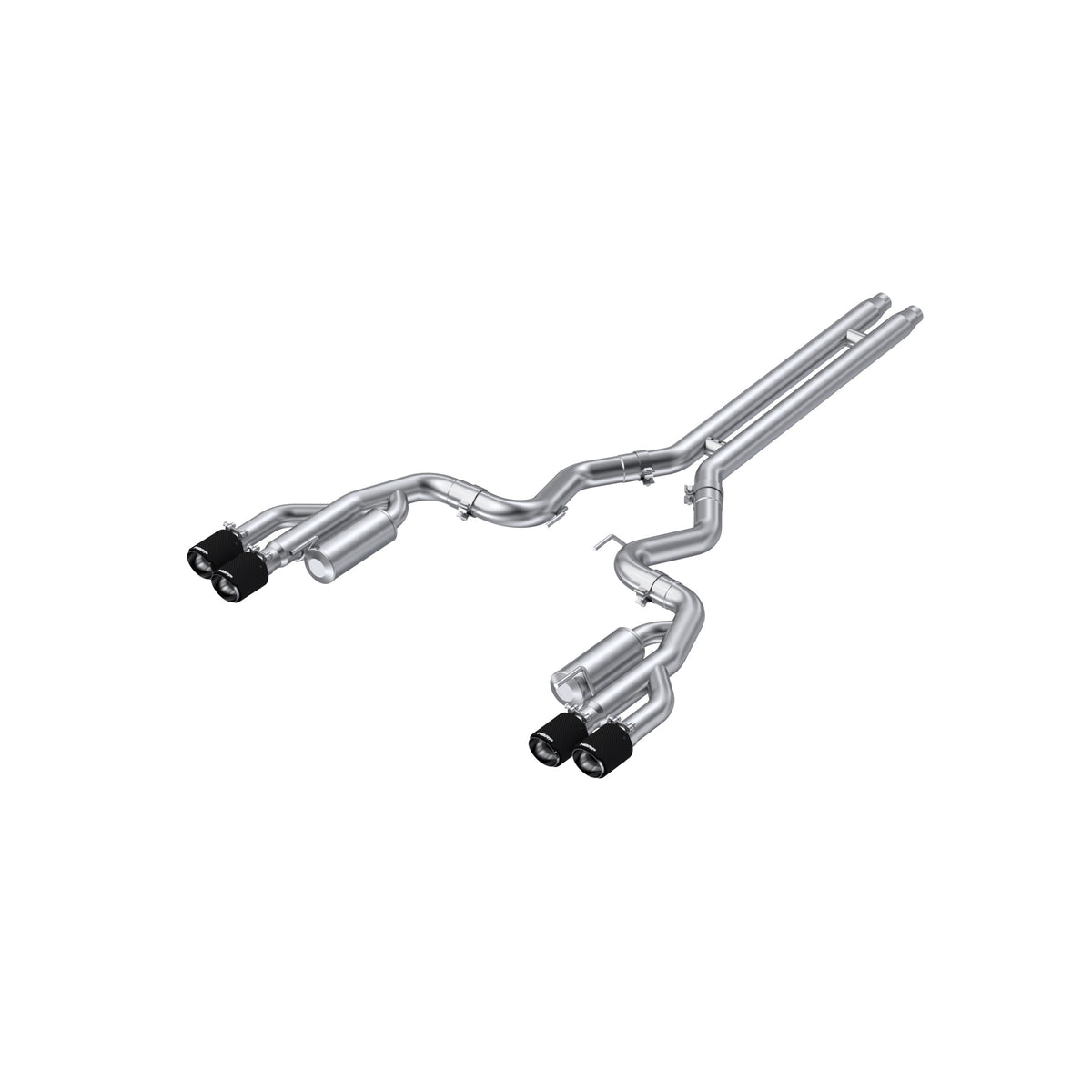 MBRP 18-22 Ford Mustang GT 5L T304 SS 3in Cat-Back Dual Rear w/4in Quad Carbon Fiber Tips (Race) - S72073CF