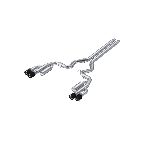 MBRP 18-22 Ford Mustang GT 5L T304 SS 3in Cat-Back Dual Rear w/4in Quad Carbon Fiber Tips (Race) - S72073CF