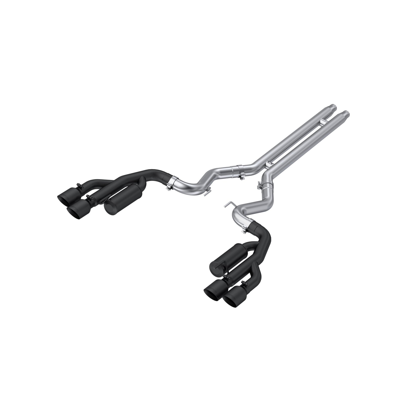 MBRP 18-19 Ford Mustang GT 5.0 3in Cat Back Quad Tip Race Version - Black - S7207BLK