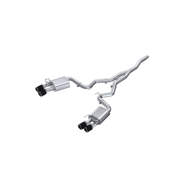 MBRP 18-22 Ford Mustang 2.3L Ecoboost 3in Cat-Back Exhaust w/ Quad Carbon Fiber SS Tips - T304 - S72233CF