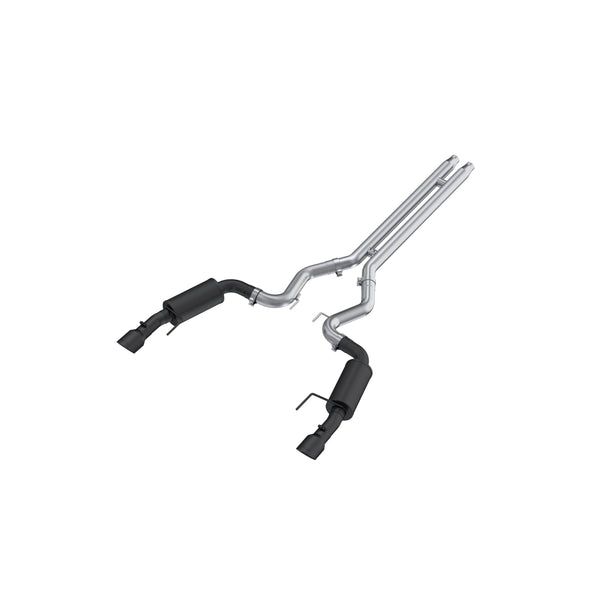 MBRP 2024 Ford Mustang GT S650, 5.0L 3in Cat-Back Dual Split Rear, Black-Coated (street) - S7251BLK