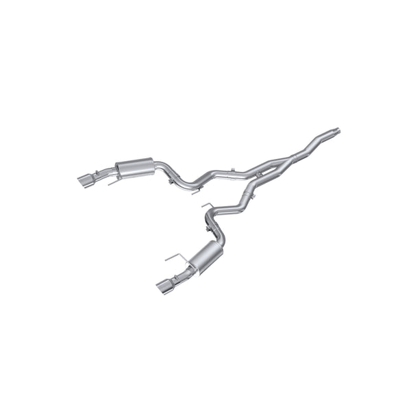 MBRP 15-18 Ford Mustang EcoBoost 2.3L Alum 3in Cat Back Dual Split Rear Exit (Street Version) - S7274AL