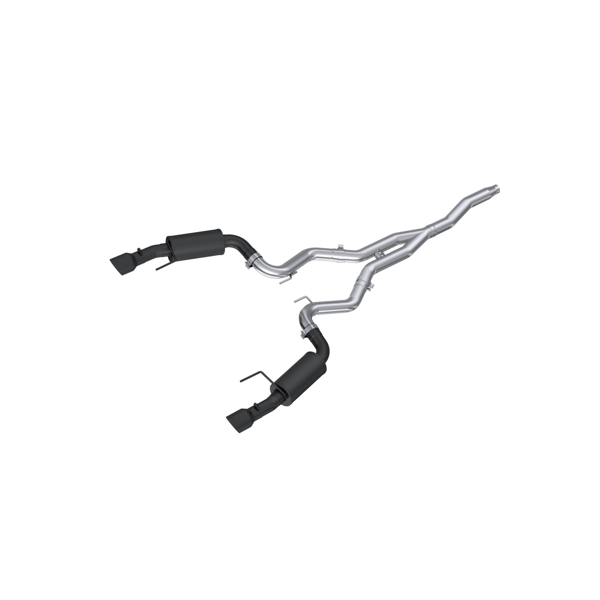 MBRP 15-18 Ford Mustang EcoBoost 2.3L Black 3in Cat Back Dual Split Rear Exit (Street Version) - S7274BLK