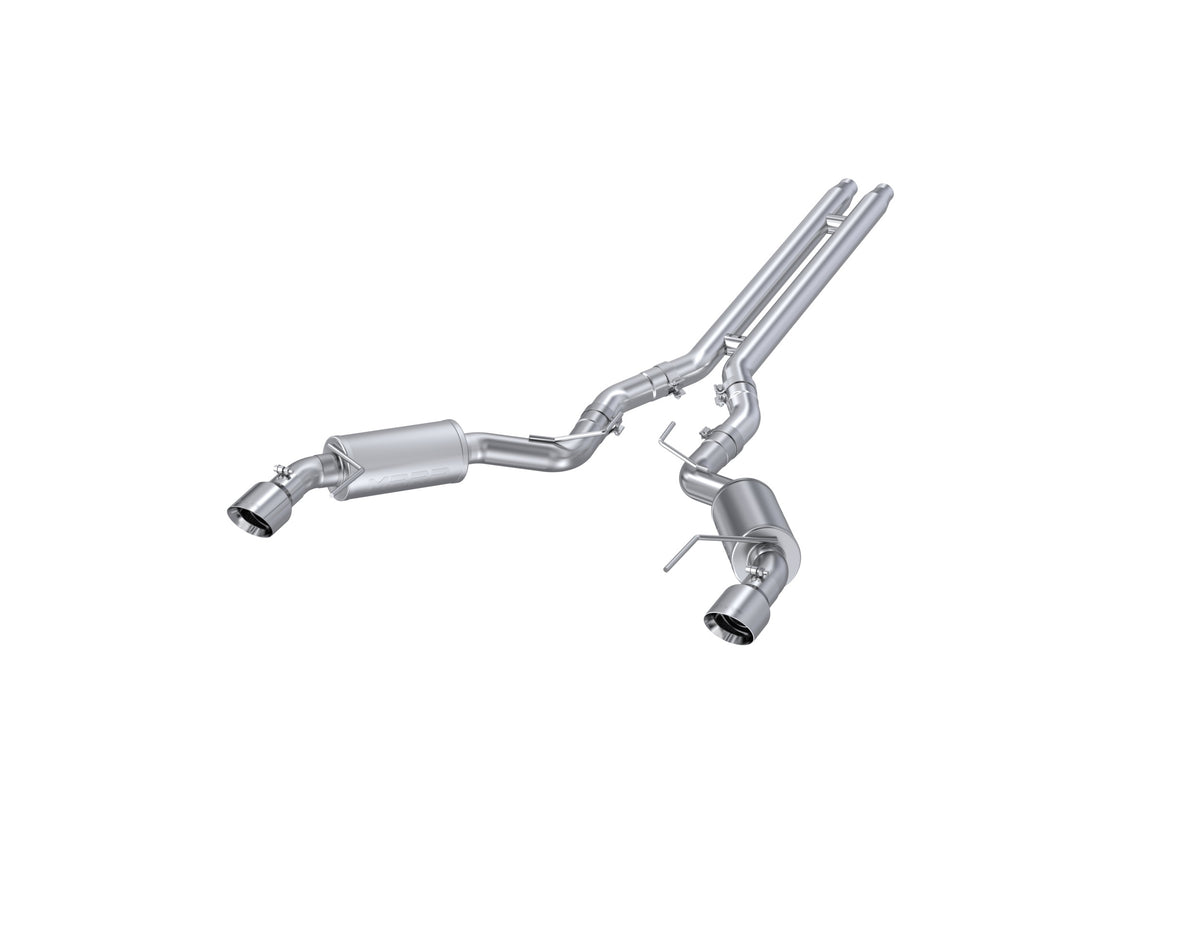 MBRP 15 Ford Mustang GT 5.0 3in Cat Back Dual Split Rear Street Version 4.5in Tips - Aluminized - S7277AL