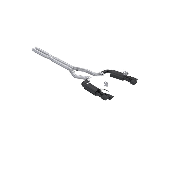 MBRP 2024 Ford Mustang GT 5.0L 3in Cat-Back Dual Split Rear - Quad Black Tips - S7280BLK