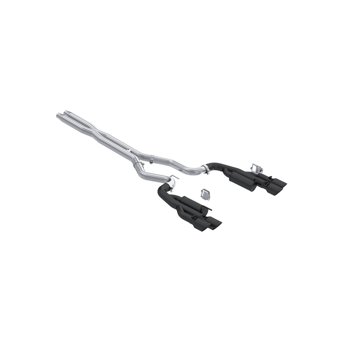 MBRP 2024+ Ford Mustang 5.0L Blk Alum. SS 3in Cat-Back Exhaust w/ Quad Blk Tips (Valve Delete) - S7282BLK