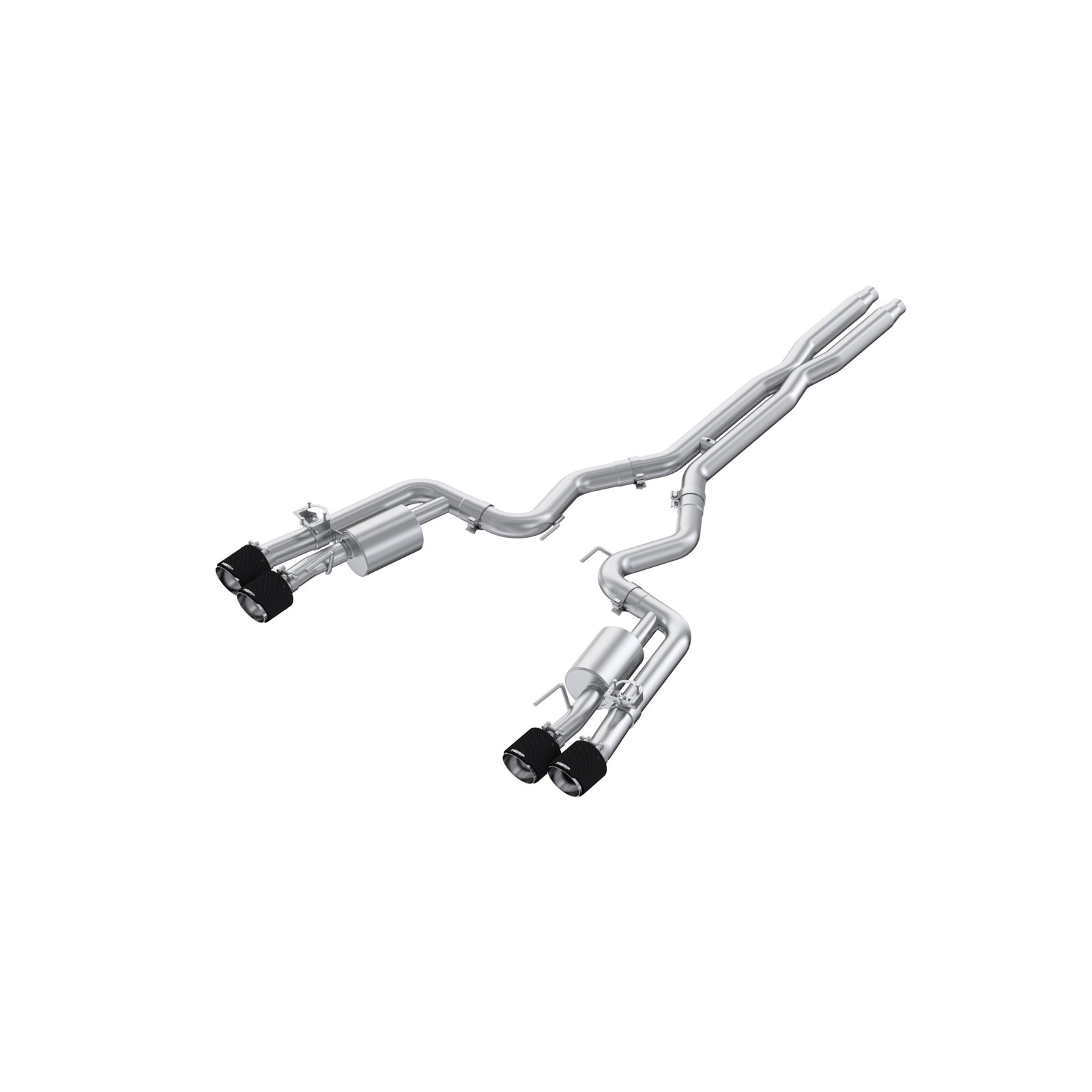 MBRP 2024 Ford Mustang Dark Horse 3in Dual Split Rear Exit Exhaust w/ Quad CF Tips - T304 - S72843CF