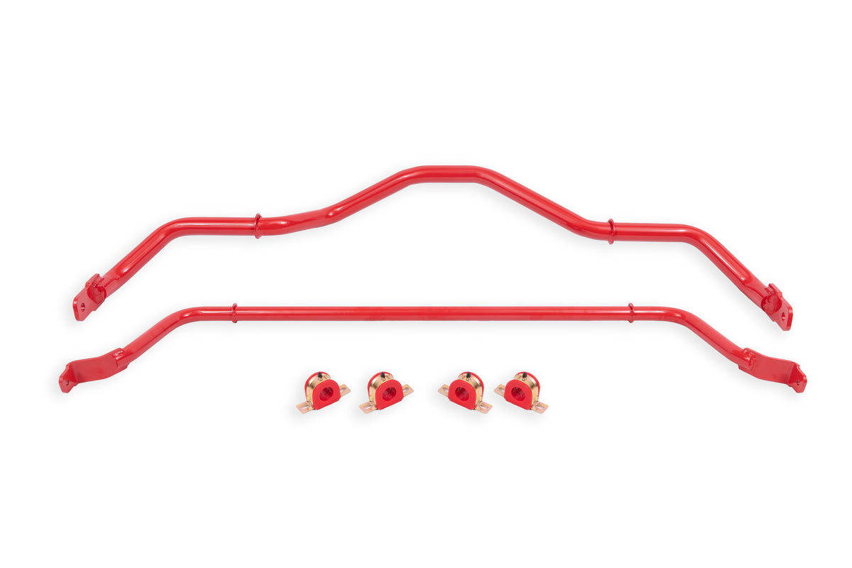 BMR 16-17 6th Gen Camaro Front & Rear Sway Bar Kit w/ Bushings - Red - SB049R
