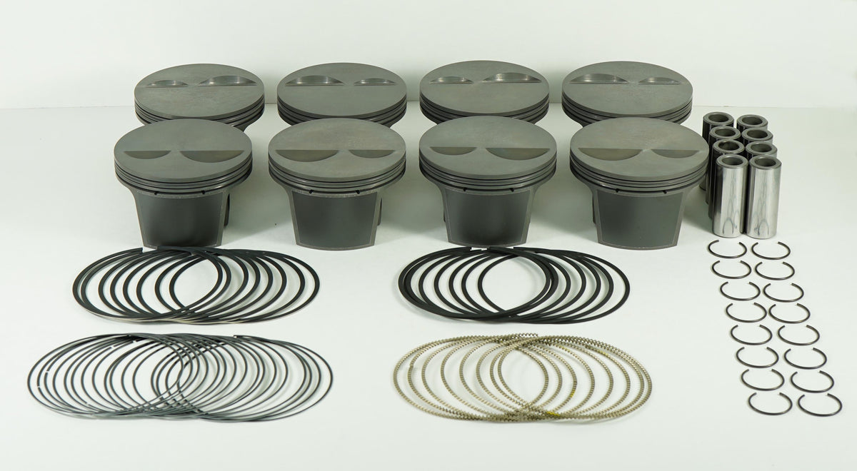 Mahle MS Piston Set SBC 362ci 4.060in Bore 3.500stk 6.000in Rod .0927in Pin -2cc 10.9 CR Set of 8 - 930206660