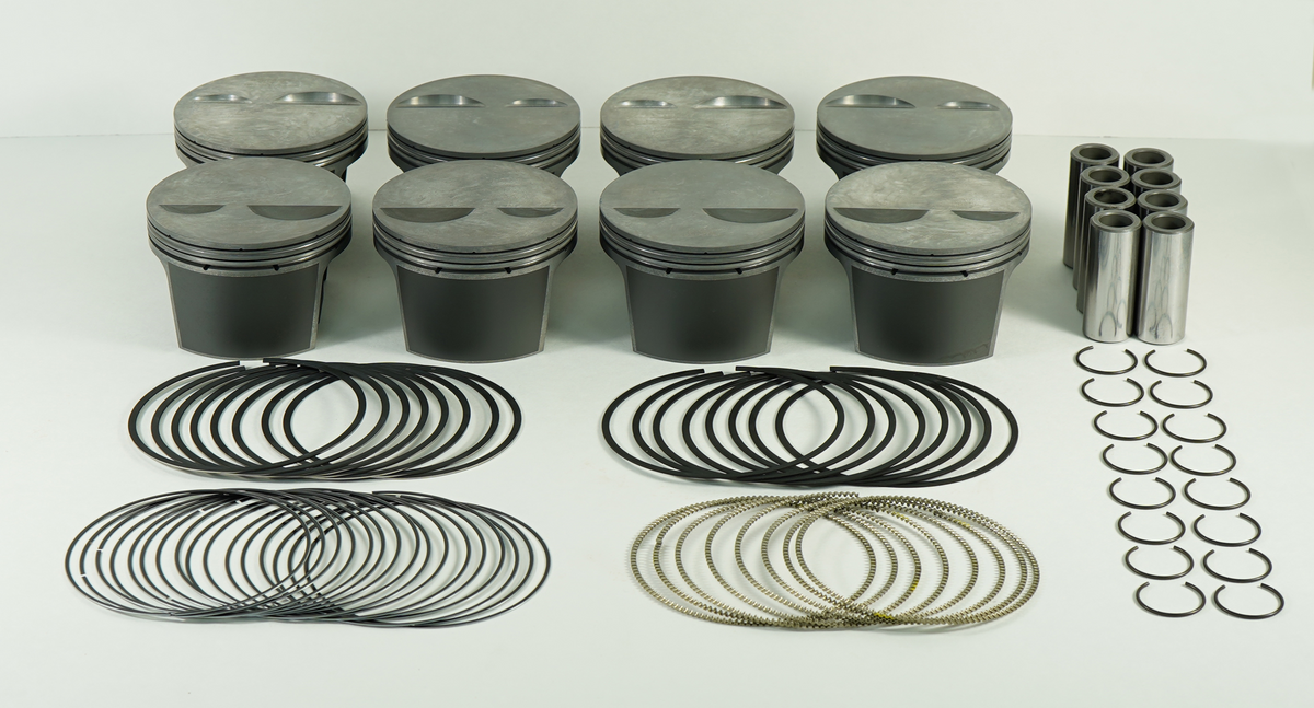 Mahle MS Piston Set SBC 313ci 3.786in Bore 3.480in Stroke 5.700in Rod .927 Pin -1cc 9.8 CR Set of 8 - 930205586