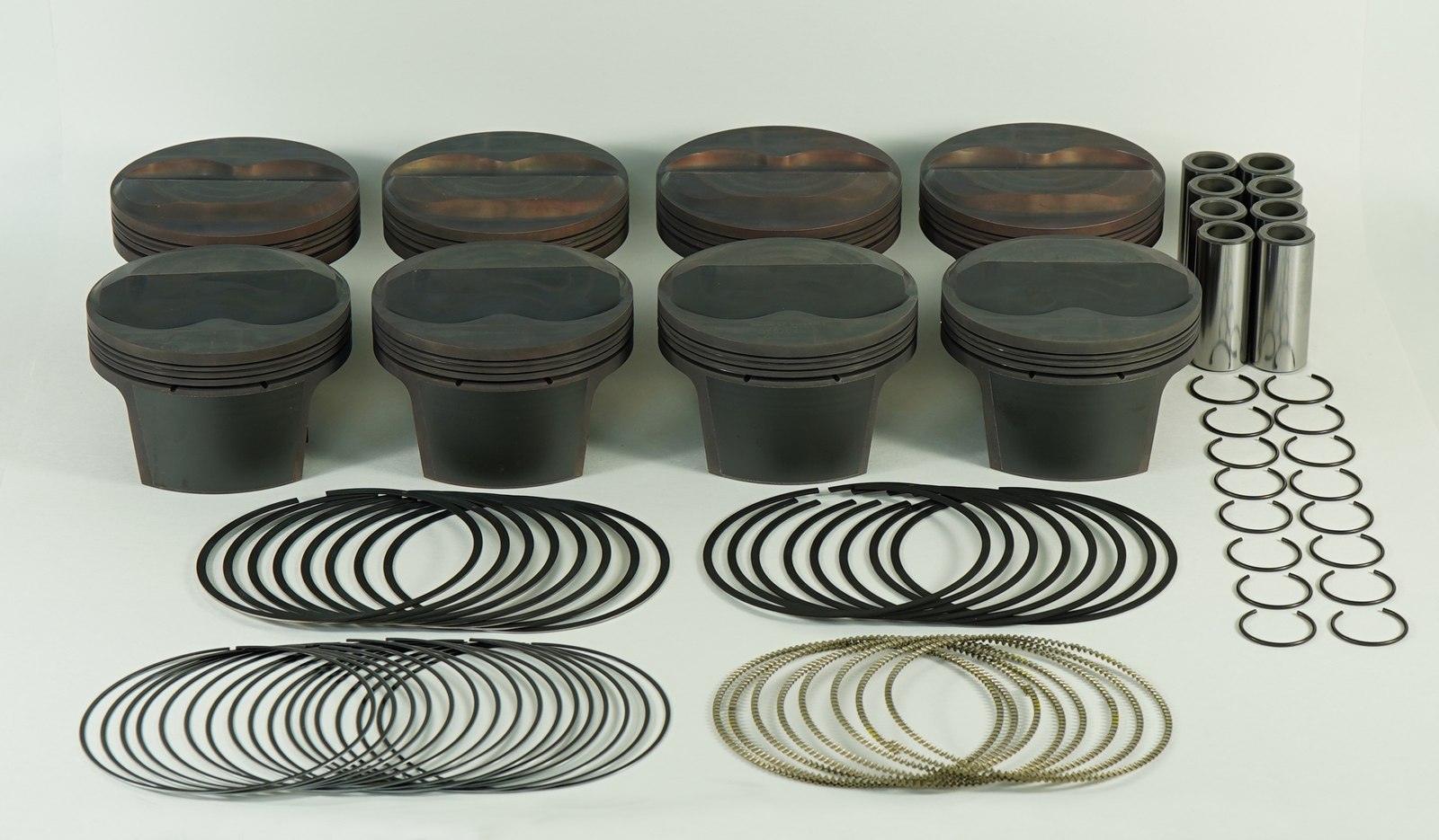 Mahle MS Piston Set SBC 383ci 4.03in Bore 3.75in Stroke 6.0in Rod .927 Pin 11cc 13.7 CR Set of 8 - 930208130