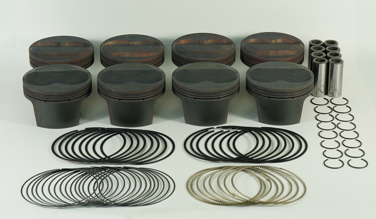 Mahle MS Piston Set SBC 374ci 4.125in Bore 3.48/3.5stk 6.125in Rod .927 Pin 11cc 13.4 CR Set of 8 - 930208225