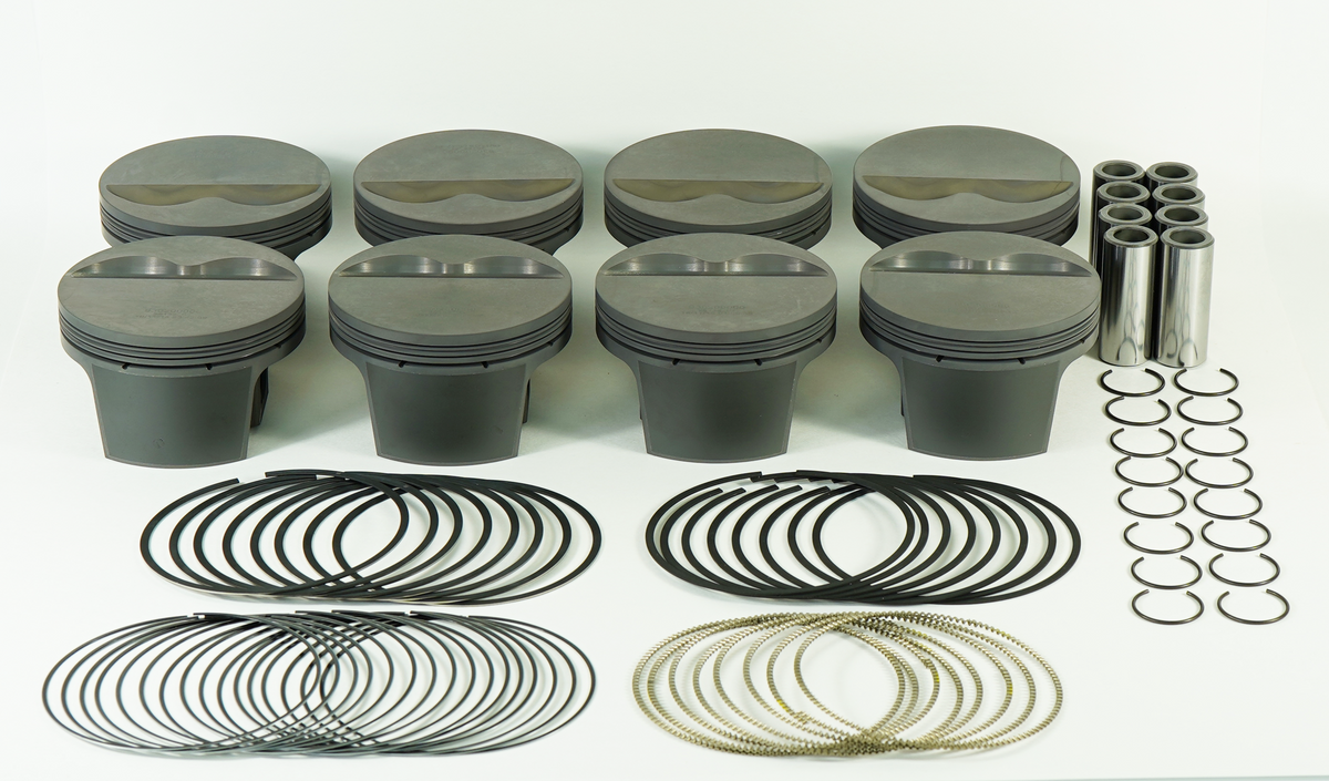 Mahle MS Piston Set 351ci Chevy SB 4.005in Bore 3.48/3.5in Stroke 6.00in Rod 0.927 Pin -5.0cc 10.3CR - 930200305
