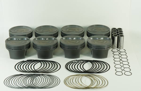 Mahle MS Piston Set SBC 408ci 4.165in Bore 3.75in Stroke 5.7in Rod 0.927 Pin -20cc 10.0 CR Set of 8 - 930210365