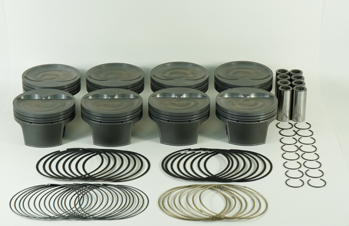 Mahle MS Piston Set SBC 358ci 4.030in Bore 3.480/3.5stk 6.125in Rod 0.927 Pin -26cc 8.4 CR Set of 8 - 930211030
