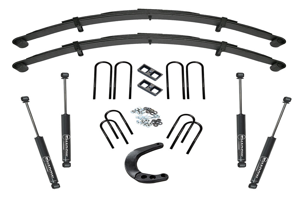Superlift 73-91 Chevy K10/GMC K15 4WD 6in Lift Kit Rear Block Kit w/ Superlift Shocks - K420 - front view