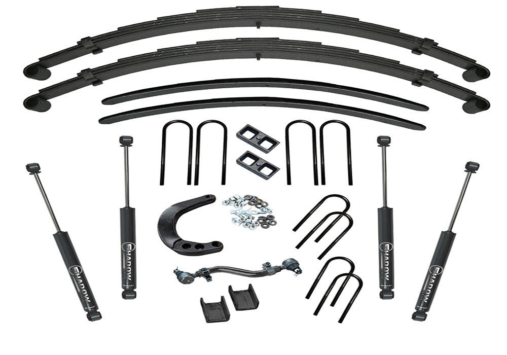 Superlift 73-91 Chevy K10/GMC K15 4WD 8in Lift Kit Rear Block Kit w/ Superlift Shocks - K423 - front view