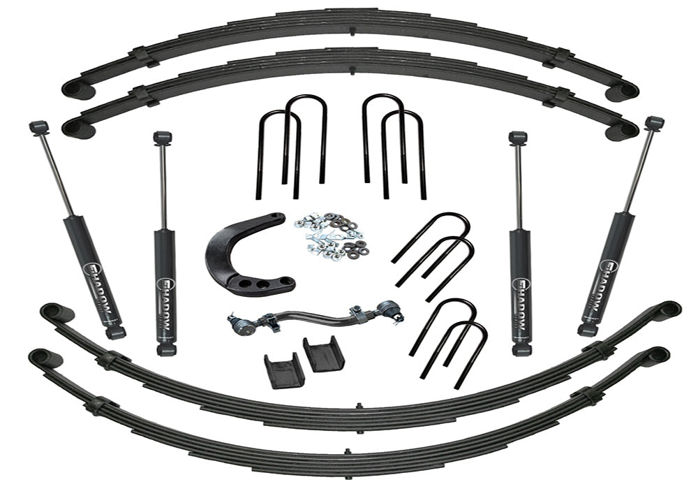 Superlift 73-91 Chevy K20 4WD (w/ 52in Rear Springs) 8in Lift Kit Rear Spring Kit w/ SLF Shocks - K445 - front view