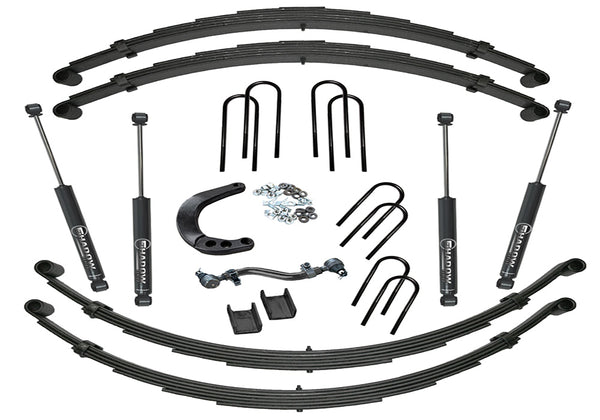 Superlift 73-91 Chevy K20 4WD (w/ 52in Rear Springs) 8in Lift Kit Rear Spring Kit w/ SLF Shocks - K445 - front view