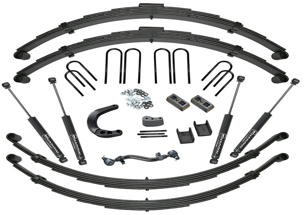 Superlift 73-91 Chevy K20 4WD (w/ 52in Rear Springs) 12in Lift Kit Rear Spring Kit w/ SLF Shocks - K447 - front view