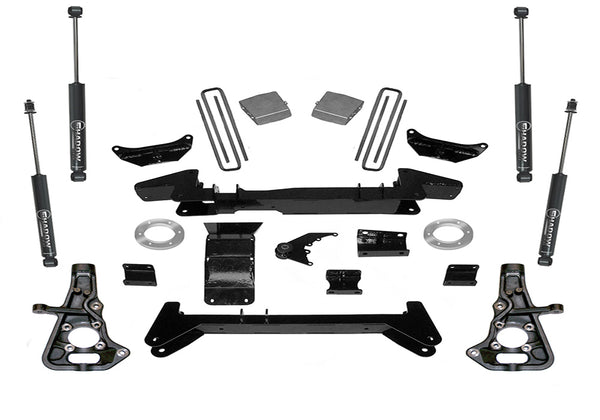 Superlift 99-10 Chevy Silv/GMC Sierra 1500HD/2500LD 4WD 6in Lift Kit - Knuckle Kit w/ SLF Shocks - K861 - front view