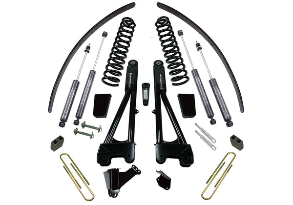 Superlift 05-07 Ford F-250/F-350 SuperDuty 4WD 8in Lift Kit w/ Repl Radius Arms & Bilstein Shocks - K979B - front view