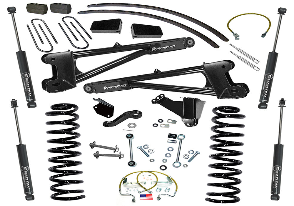 Superlift 05-07 Ford F-250/F-350 SuperDuty 4WD 8in Lift Kit w/ Repl Radius Arms & Superlift Shocks - K979 - front view