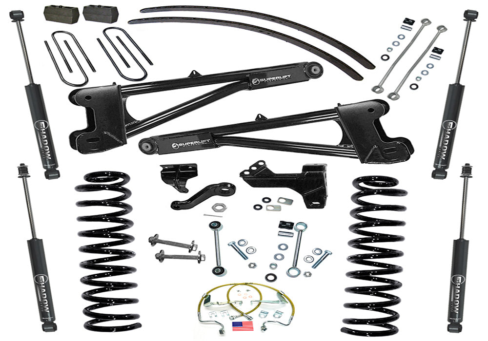 Superlift 08-10 Ford F-250/F-350 SuperDuty 4WD 6in Lift Kit w/ Repl Radius Arms & Superlift Shocks - K983 - front view