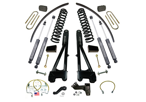 Superlift 08-10 Ford F-250/F-350 SuperDuty 4WD 8in Lift Kit w/ Repl Radius Arms & Bilstein Shocks - K985B - front view