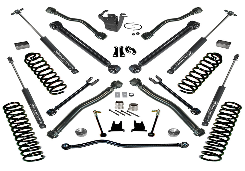 Superlift 07-18 Jeep Wrangler JK 2 Door 4in Lift Kit w/ Reflex Control Arms & Superlift Shocks - K996 - front view