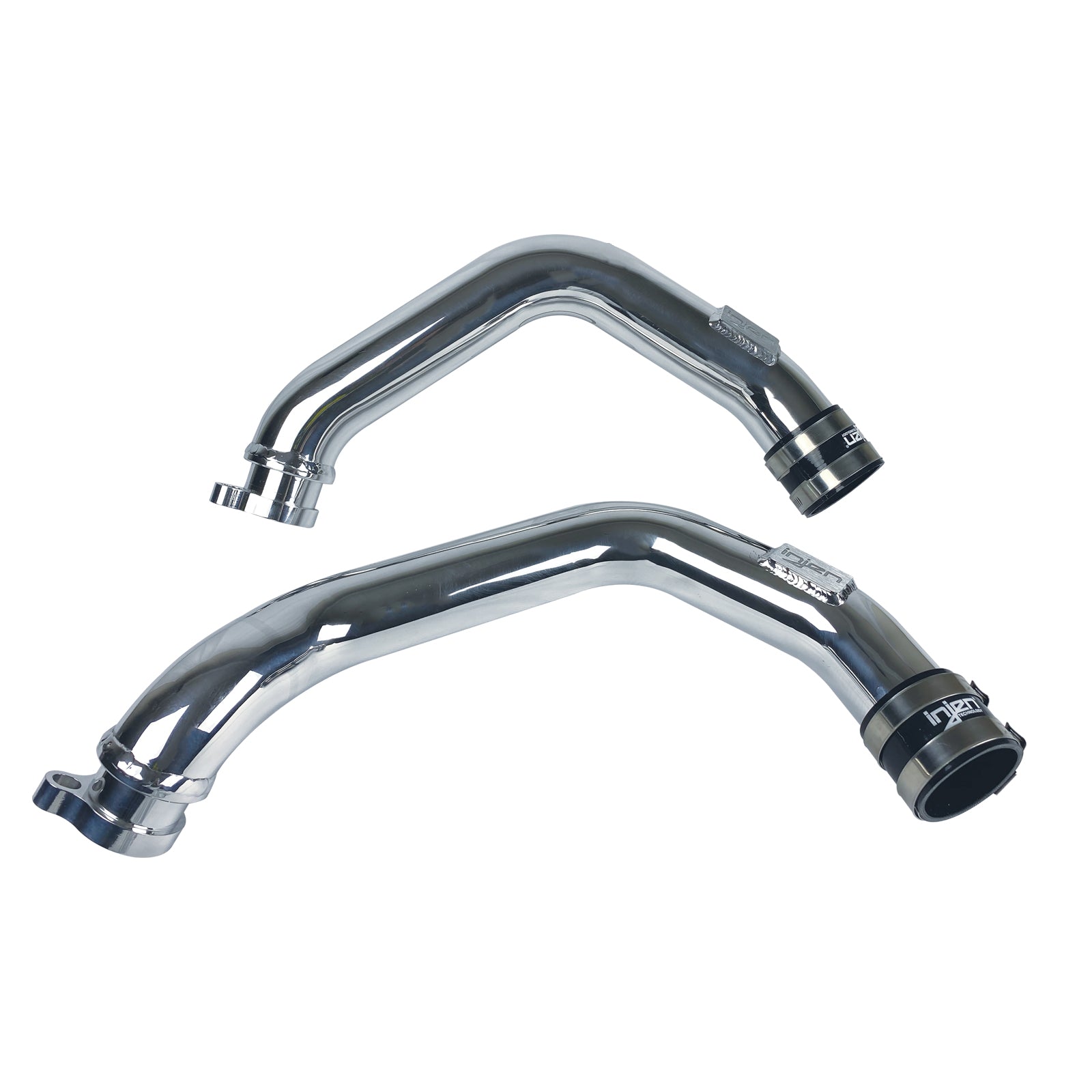 Injen 15-18 BMW M3 (F80) L6 Twin Turbo Polished Intercooler Charge Pipe w/ 1/8in Female NPT Bungs - SES1116ICP