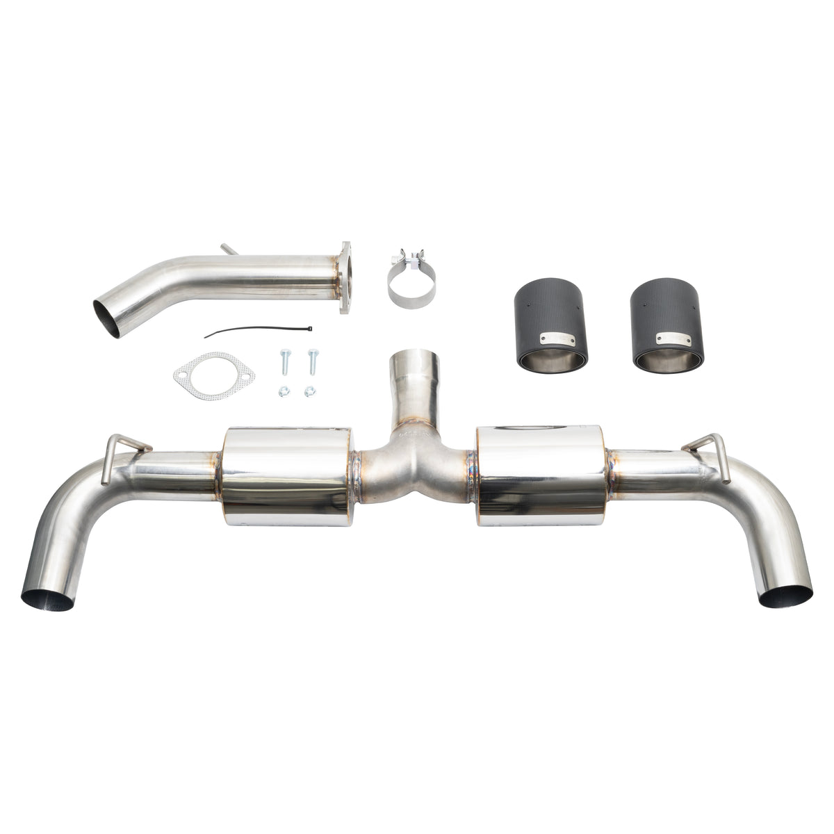 Injen 19-22 Hyundai Veloster N L4 2.0L Turbo Performance SS Axle Back Exhaust System - Carbon Tips - SES1343ABCF