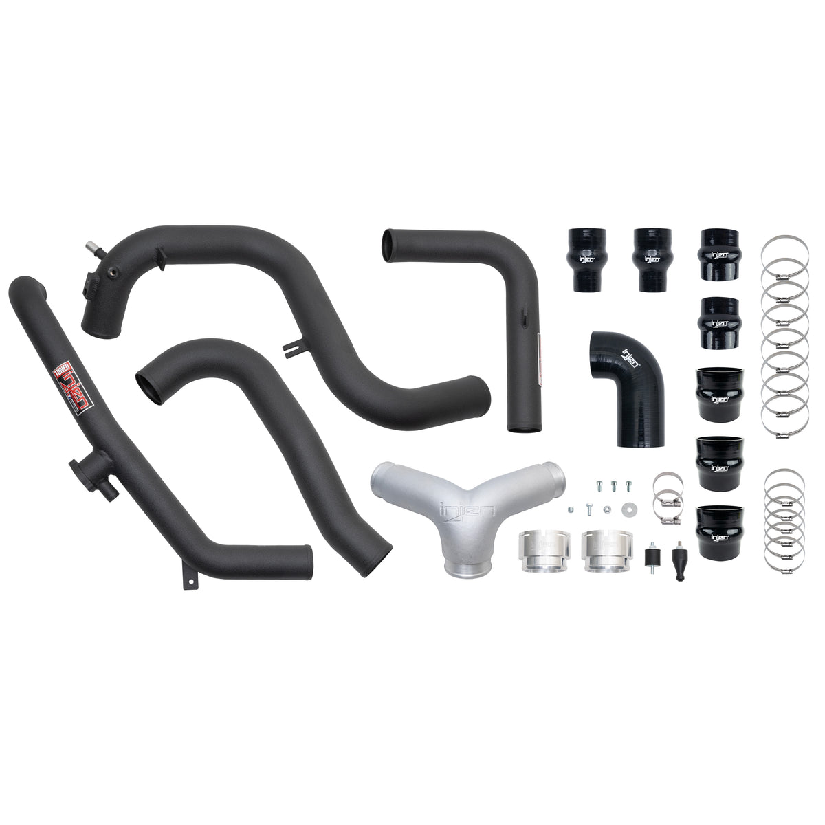 Injen 21-25 Ford Bronco 2.7L V6 (TT) EcoBoost SES Intercooler Pipes - Wrinkle Black - SES9301ICPWB